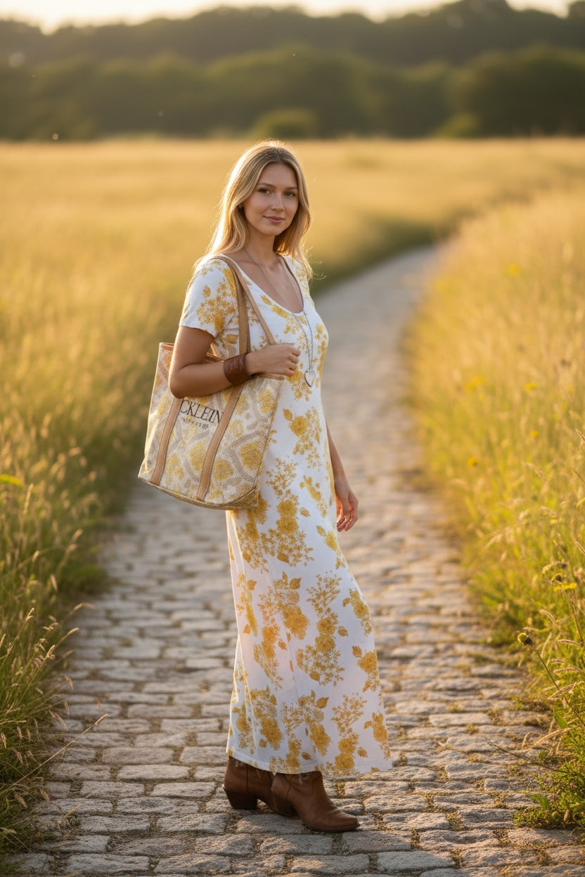 Vestido largo de algodón