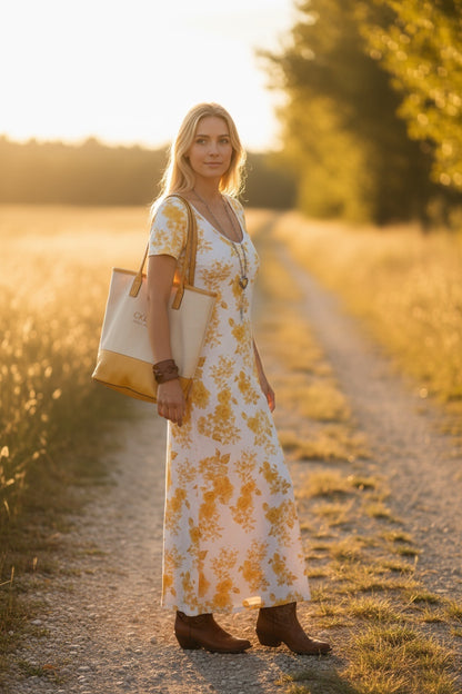 Vestido largo de algodón